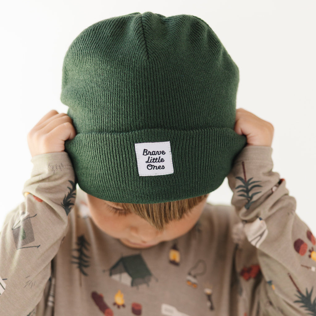 Dark Forest Green Knit Beanie