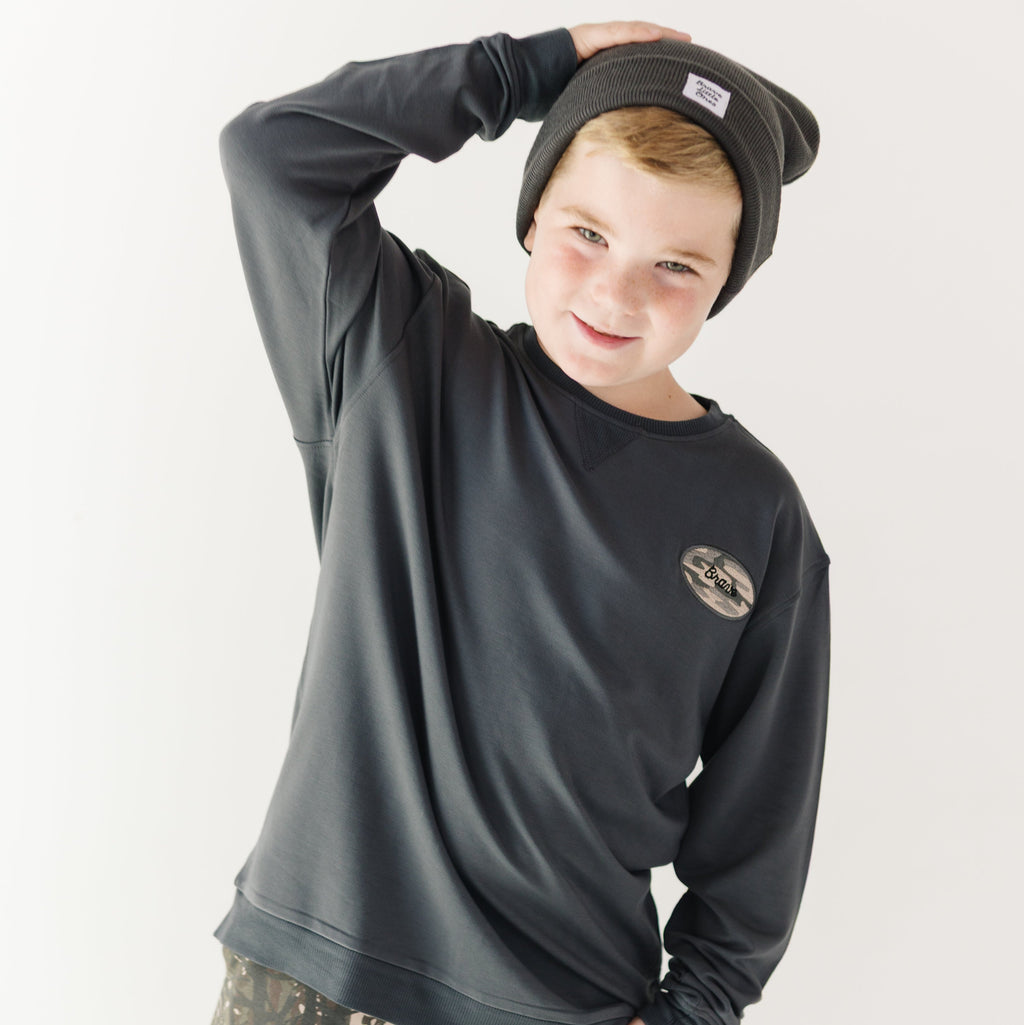 Midnight Charcoal Knit Beanie