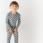 Checkered Lightning Bolt Small Ribbed Two-Piece Set
