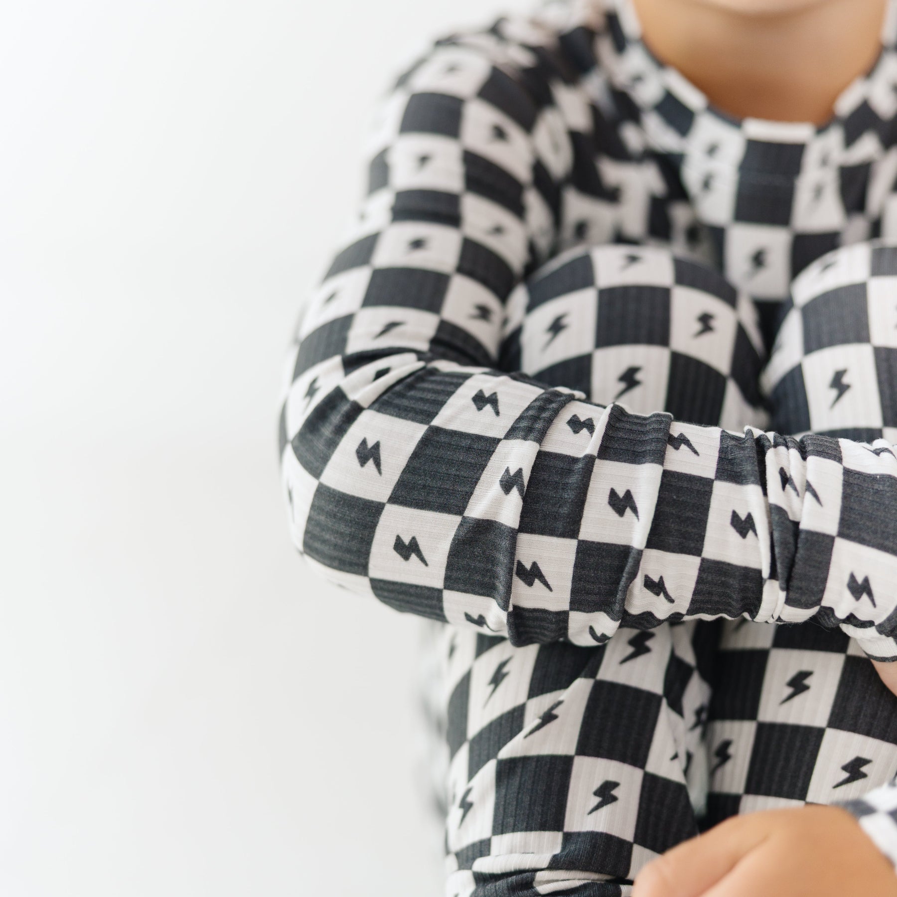 Checkered Lightning Bolt Small Ribbed Two-Piece Set