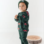 Red Christmas Trucks Bamboo French Terry Pullover