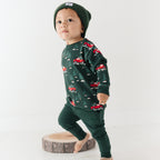 Red Christmas Trucks Bamboo French Terry Pullover and Joggers Set