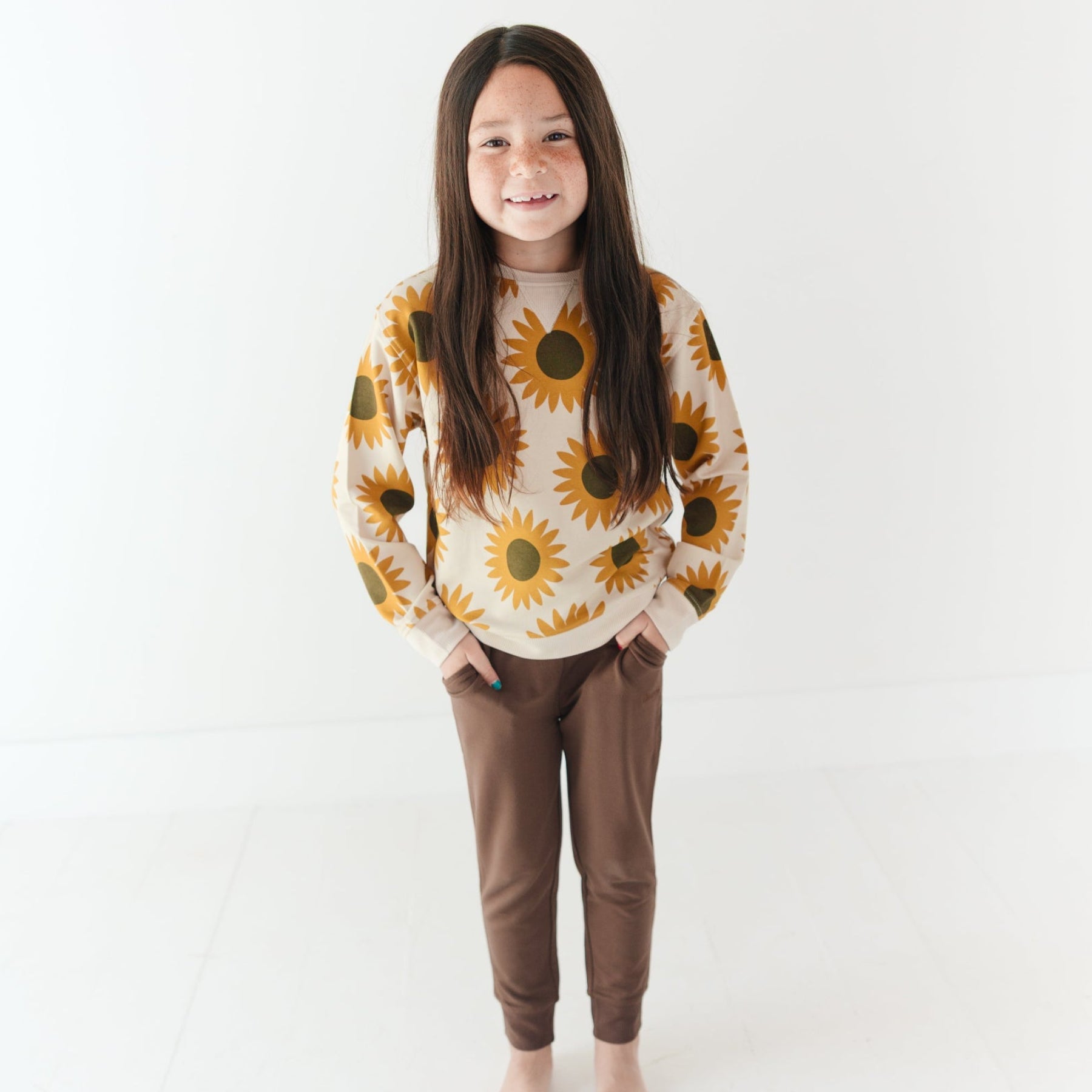 Sunflowers Bamboo French Terry Pullover & Jogger Set