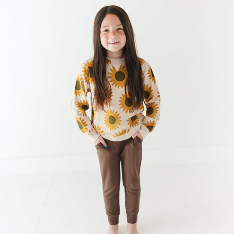 Sunflowers Bamboo French Terry Pullover & Jogger Set