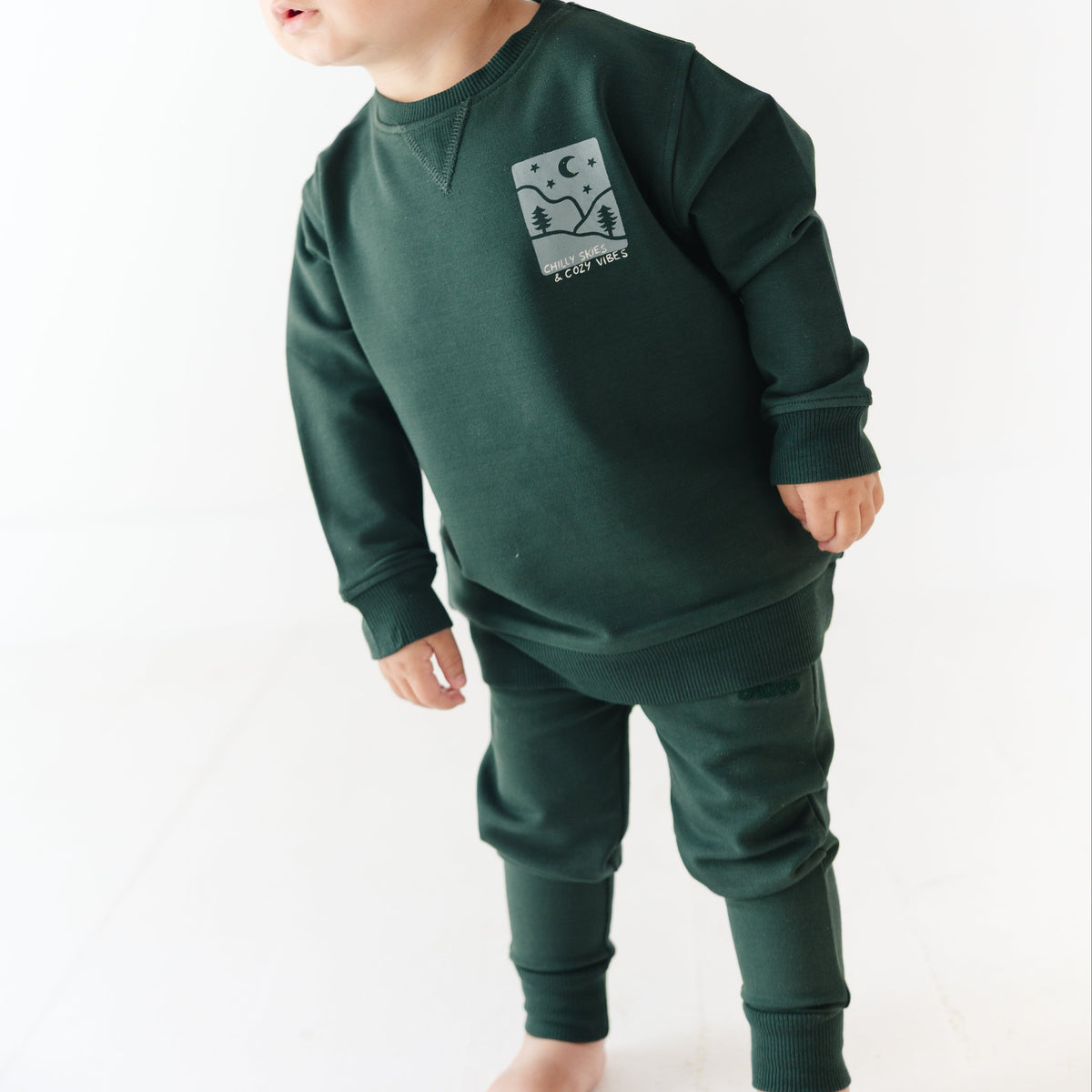 Dark Forest Green Bamboo French Terry Joggers