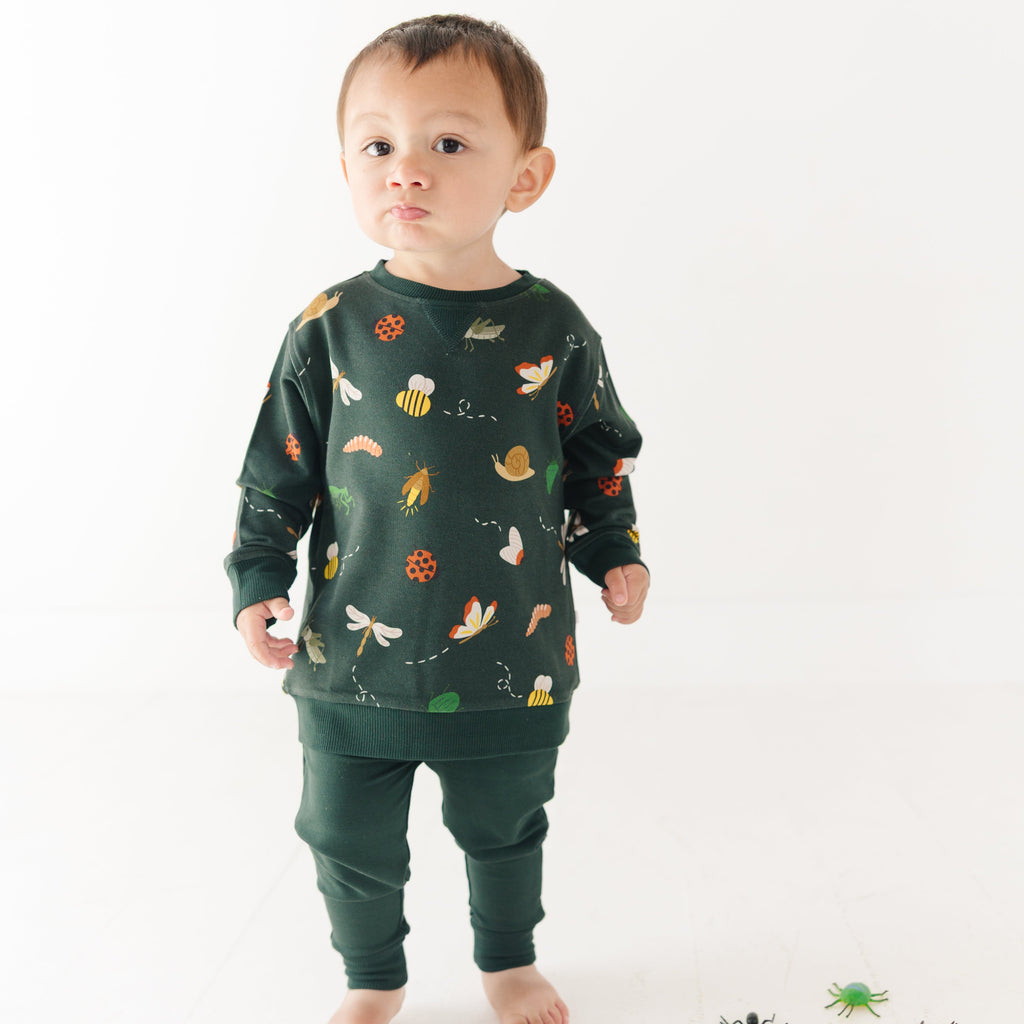 Dark Forest Green Bamboo French Terry Joggers