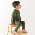 Olive with Brave Embroidered Bamboo French Terry Pullover