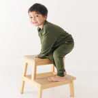 Olive with Brave Embroidered Bamboo French Terry Pullover