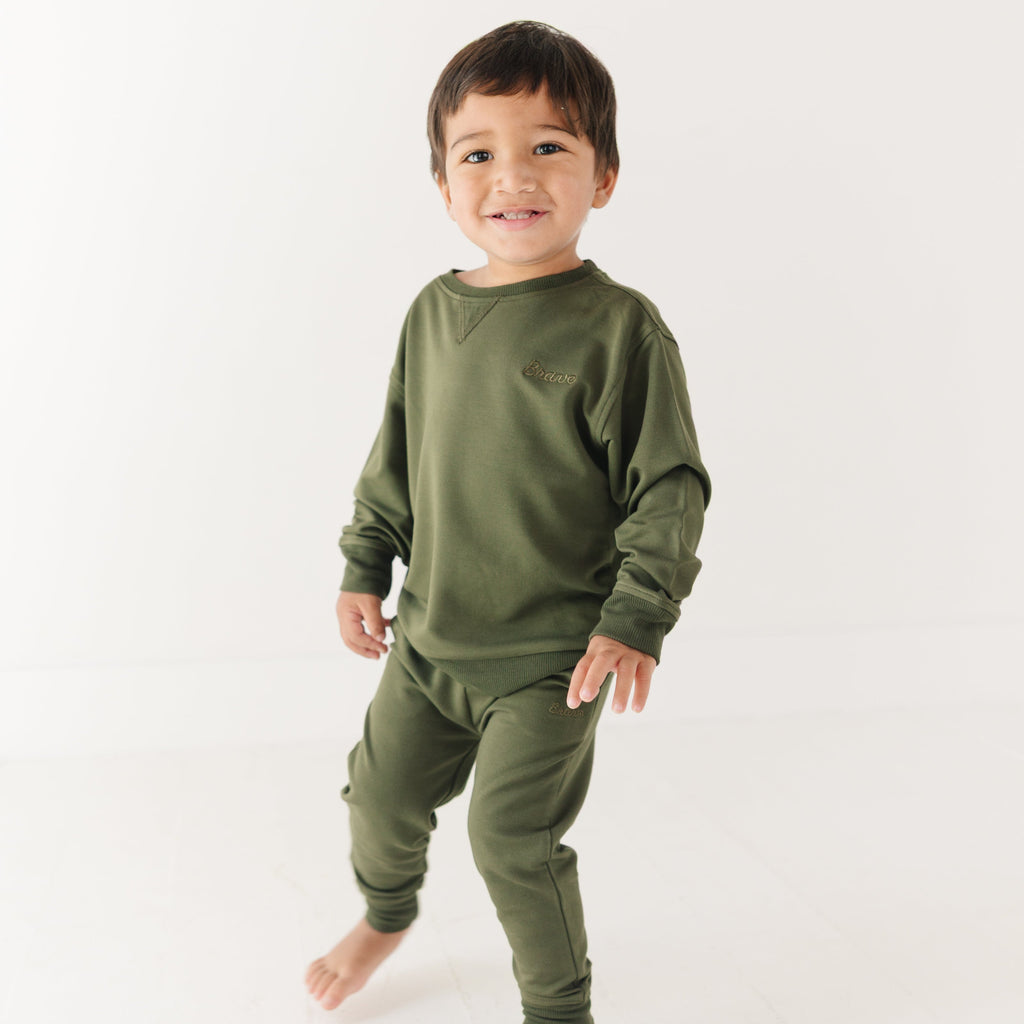 Olive Bamboo French Terry Joggers