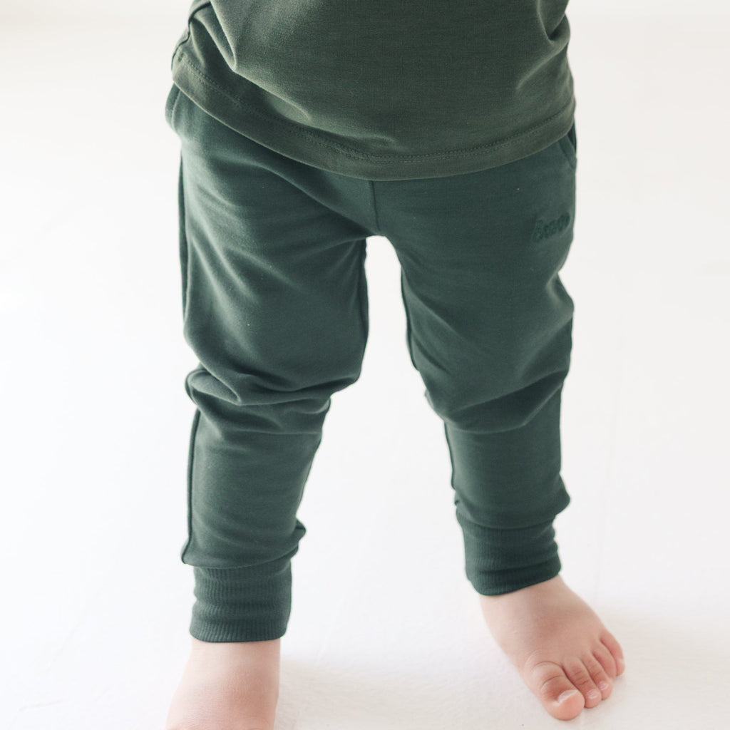 Dark Forest Green Bamboo French Terry Joggers