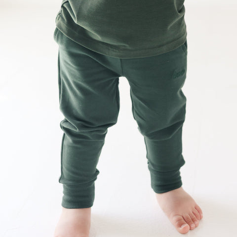 Dark Forest Green Bamboo French Terry Joggers