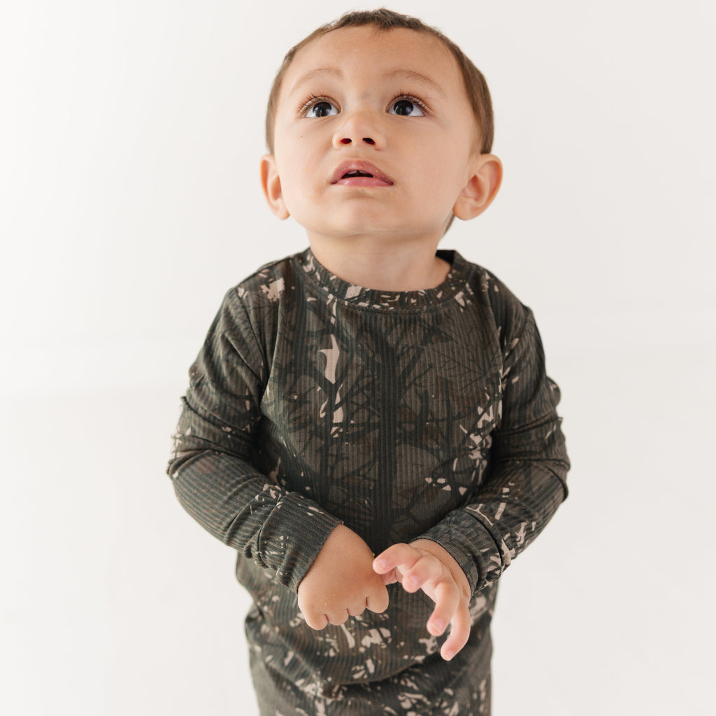 Woodland Camo Small Ribbed Two-Piece Set
