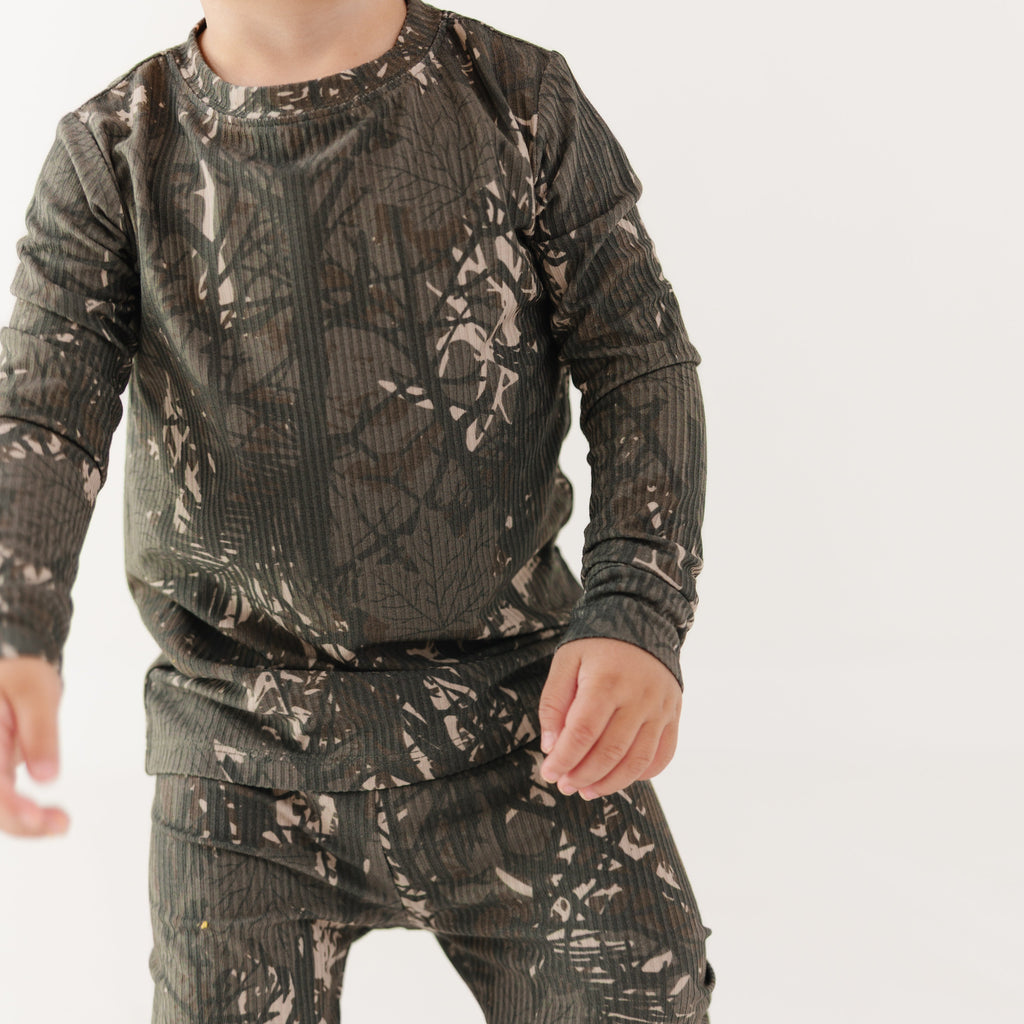 Woodland Camo Small Ribbed Two-Piece Set