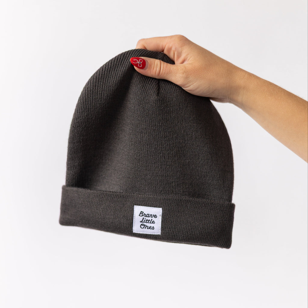 Midnight Charcoal Knit Beanie