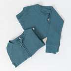 Midnight Teal Small Ribbed Two-Piece Set