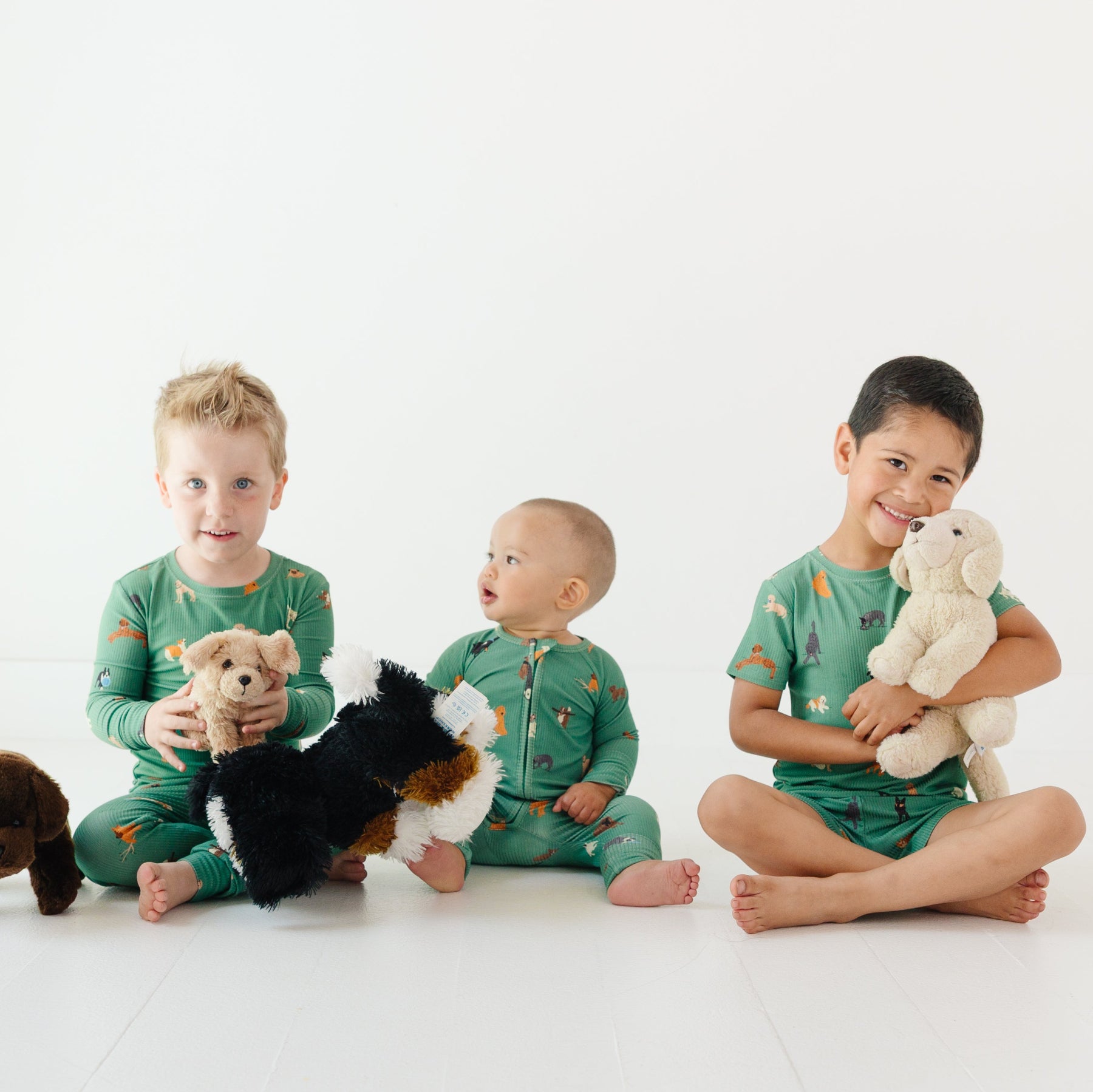 Dogs Green Small Ribbed Two-Piece Set