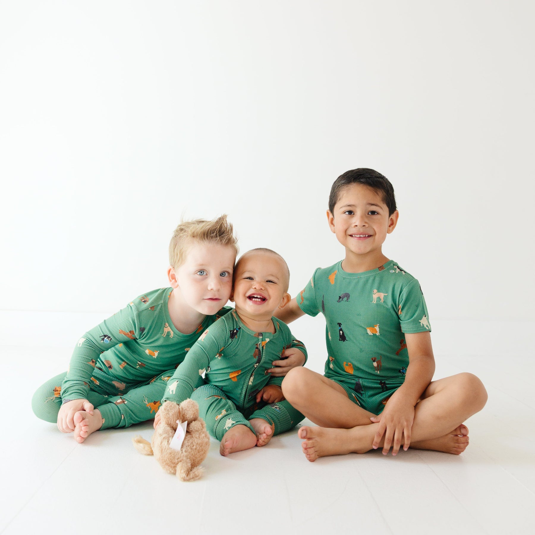 Dogs Green Small Ribbed Two-Piece Set