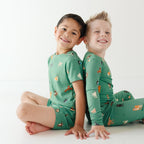 Dogs Green Small Ribbed Two-Piece Set