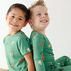 Dogs Green Small Ribbed Two-Piece Set