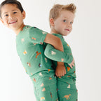 Dogs Green Small Ribbed Two-Piece Set