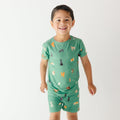 Dogs Green Small Ribbed Shorts Two-Piece Set
