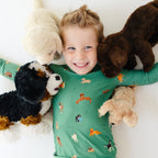 Dogs Green Small Ribbed Two-Piece Set