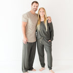Dark Charcoal Small Ribbed Women's Matching Set