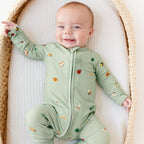 Backyard Bugs Small Ribbed Zip Romper