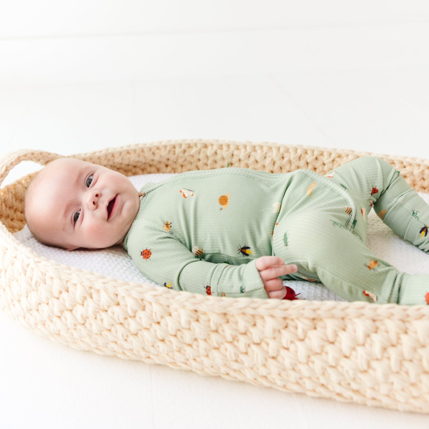 Backyard Bugs Small Ribbed Zip Romper