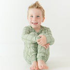 Grid Sage Green Small Ribbed Two-Piece Set