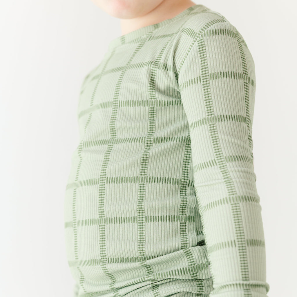 Grid Sage Green Small Ribbed Two-Piece Set