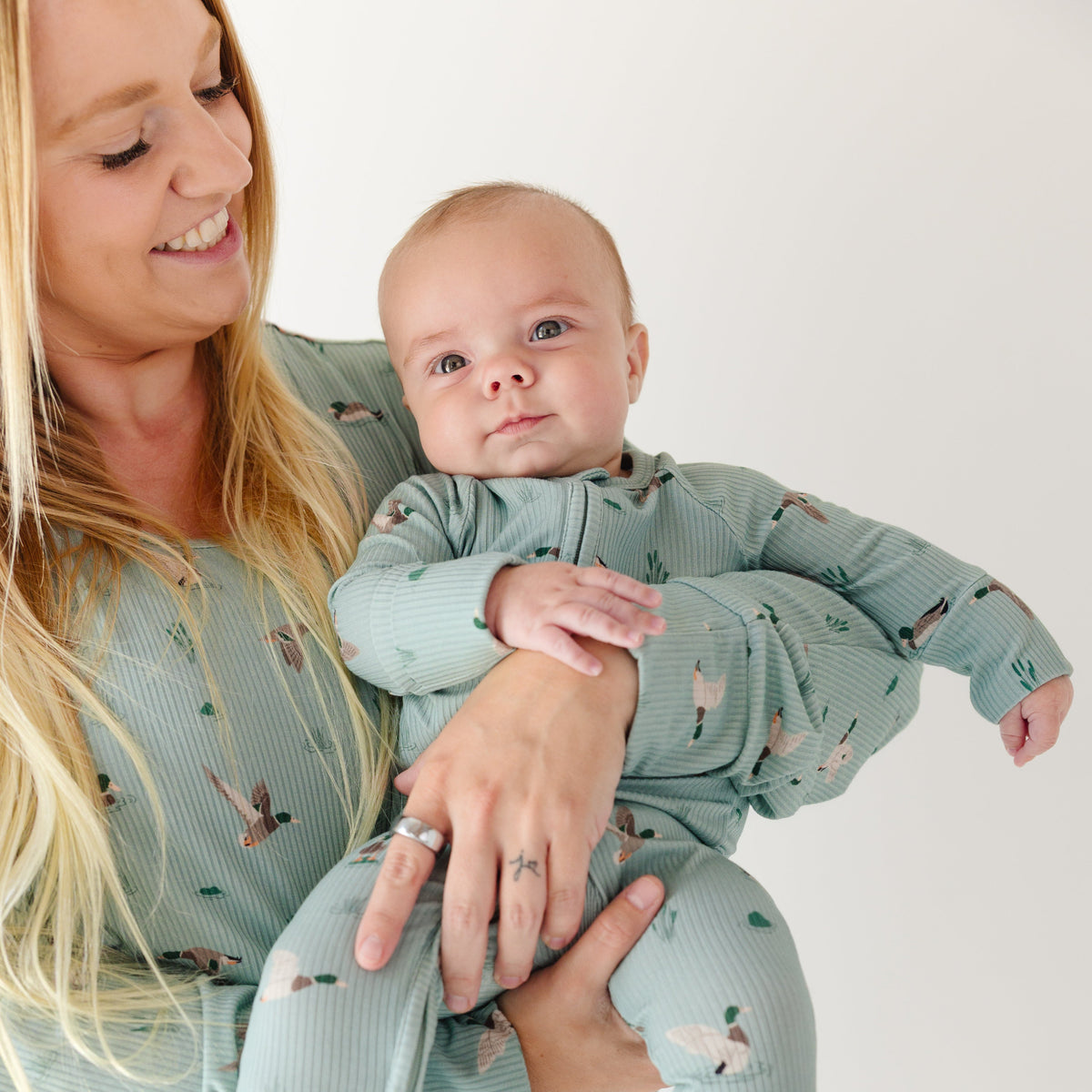 Mallards Small Ribbed Zip Romper