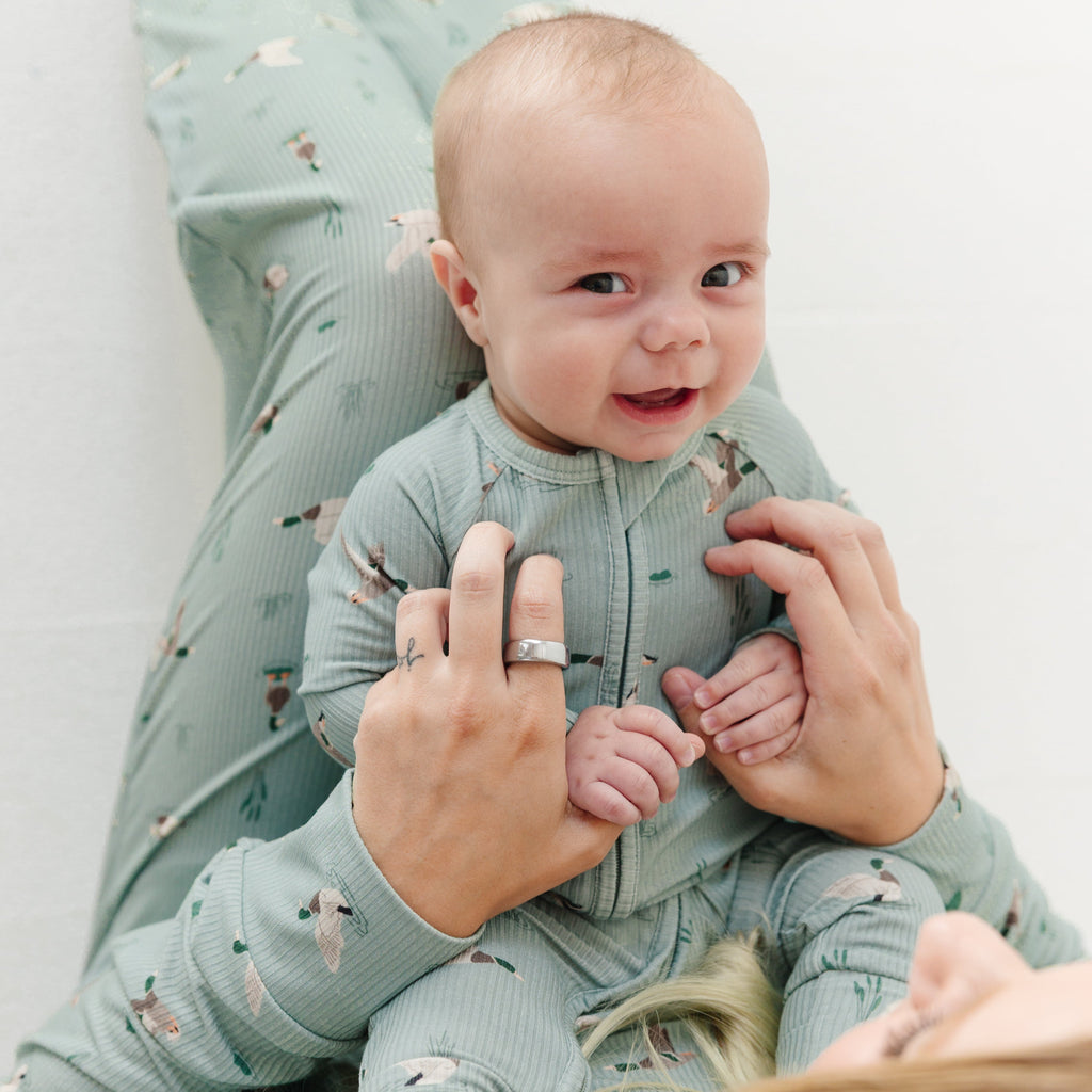 Mallards Small Ribbed Zip Romper
