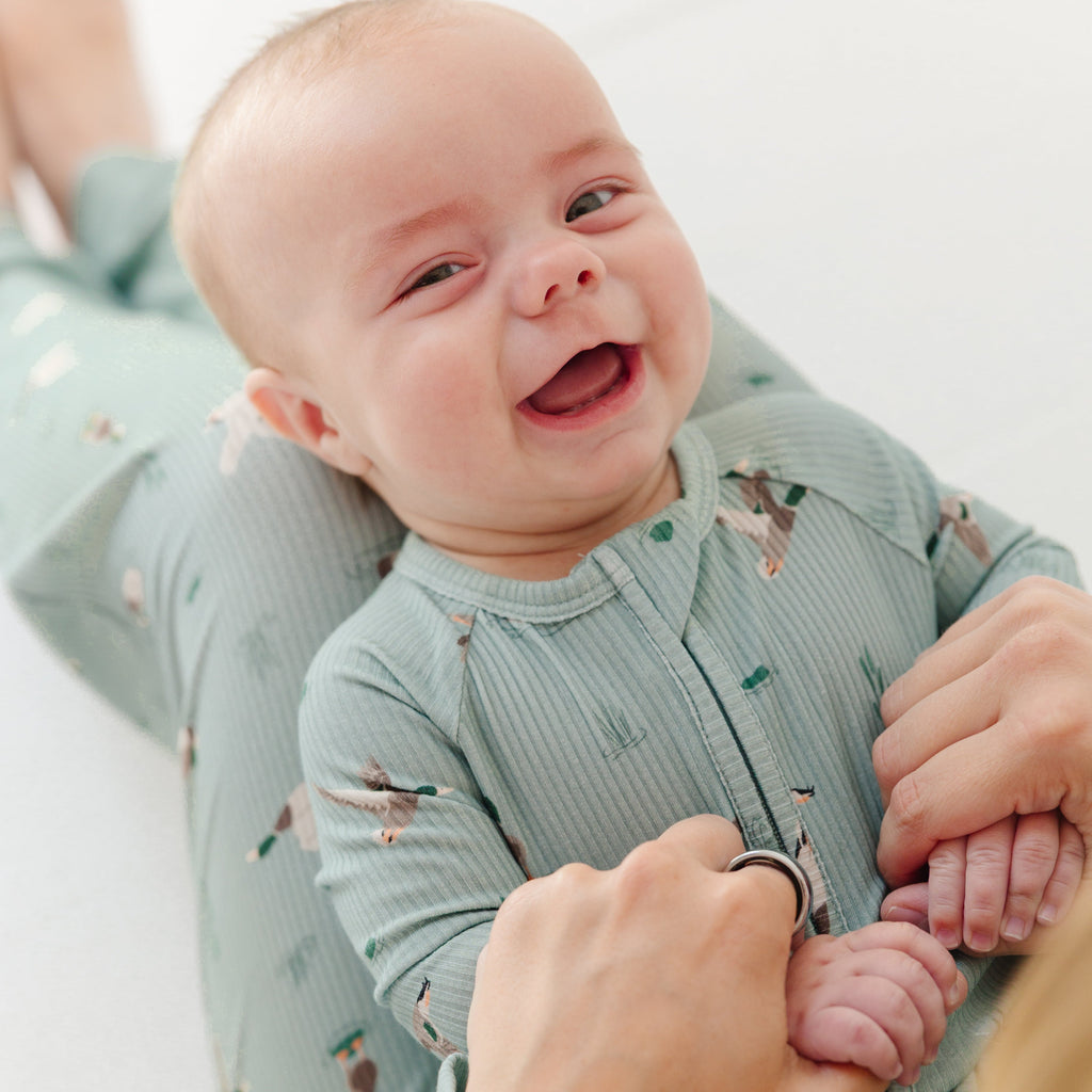 Mallards Small Ribbed Zip Romper