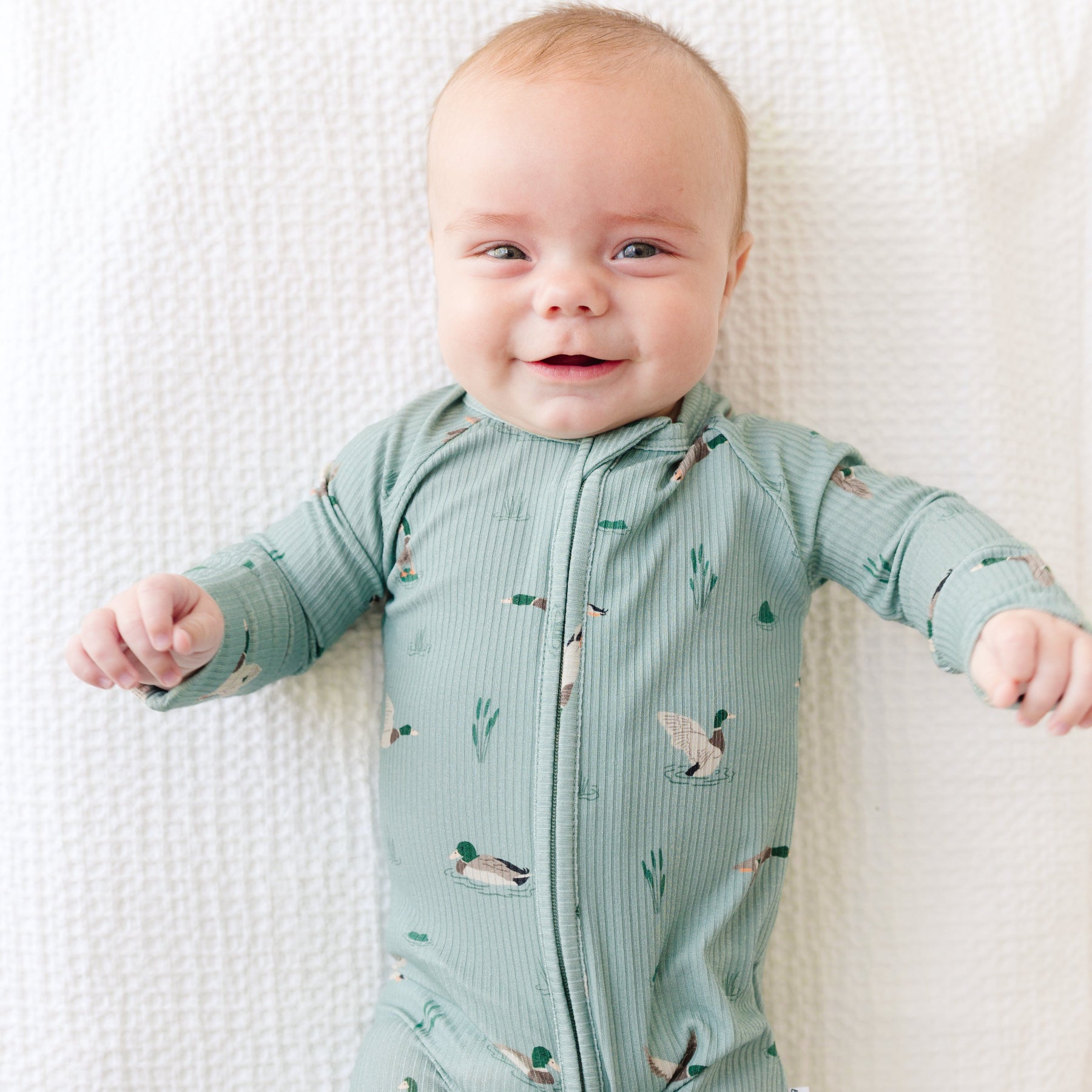 Mallards Small Ribbed Zip Romper