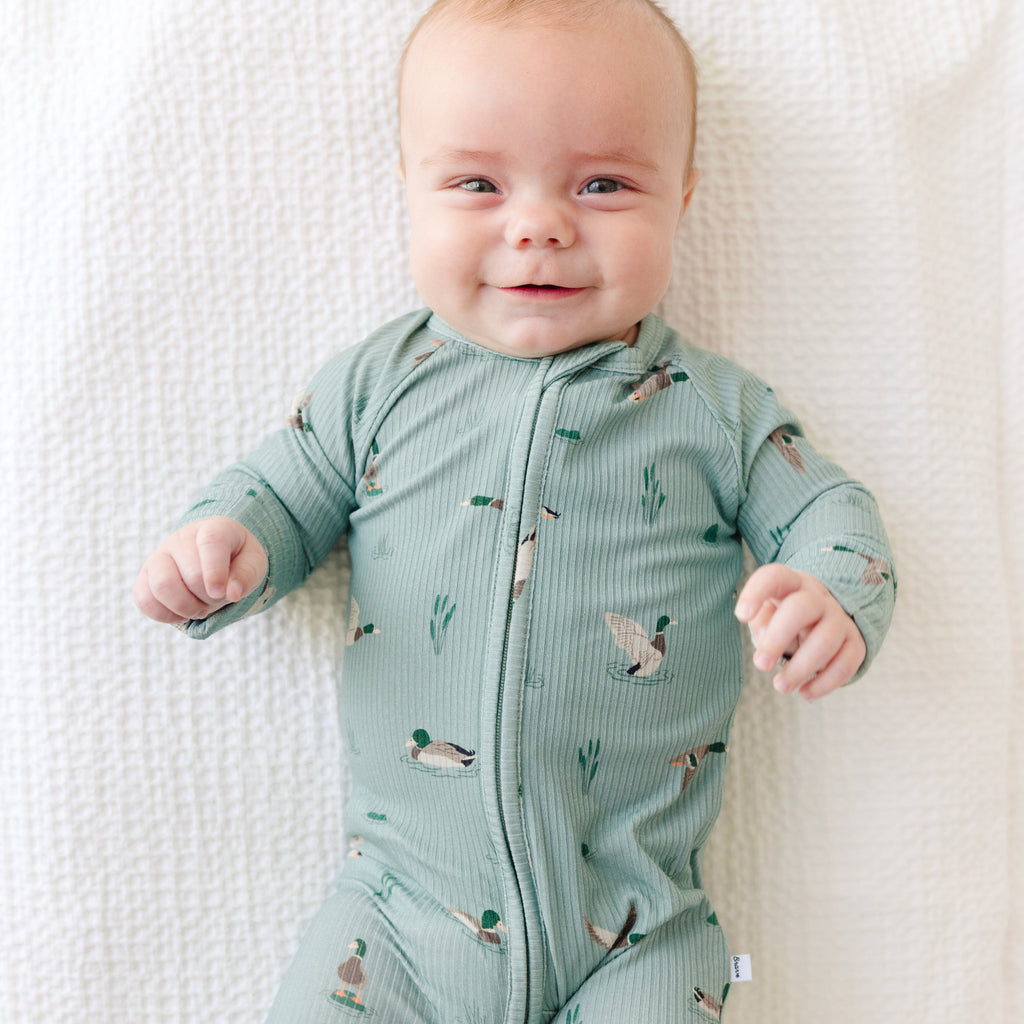 Mallards Small Ribbed Zip Romper