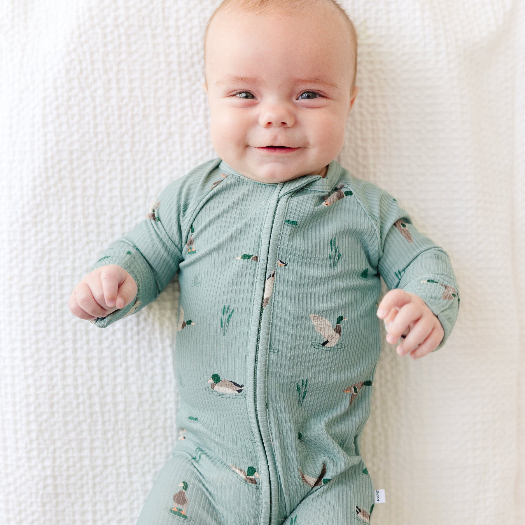 Mallards Small Ribbed Zip Romper