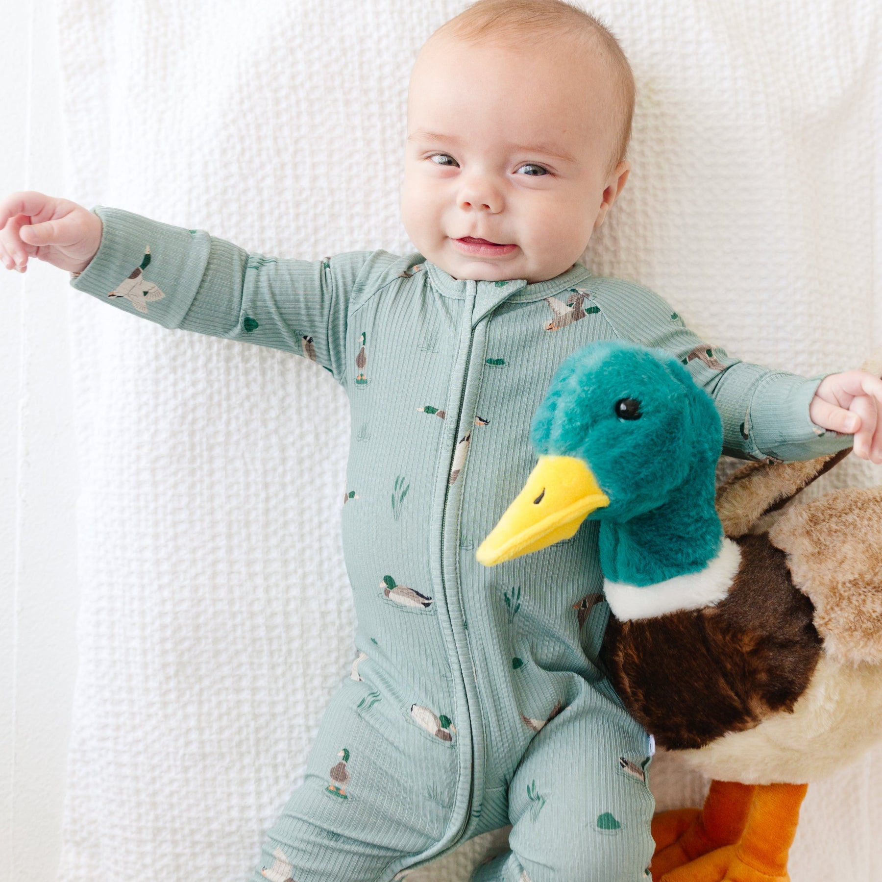 Mallards Small Ribbed Zip Romper
