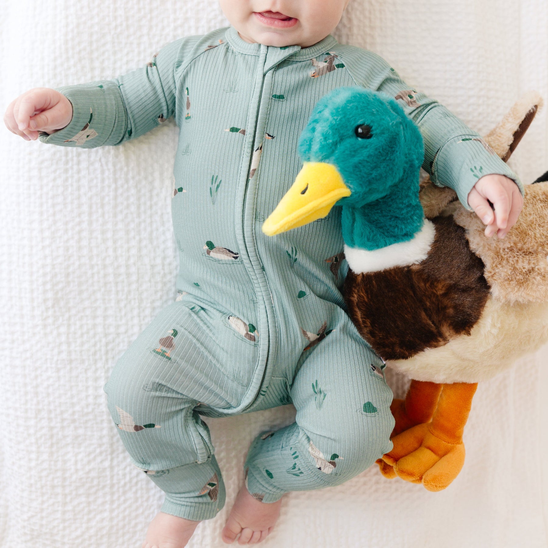 Mallards Small Ribbed Zip Romper
