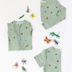 Backyard Bugs Small Ribbed Zip Romper