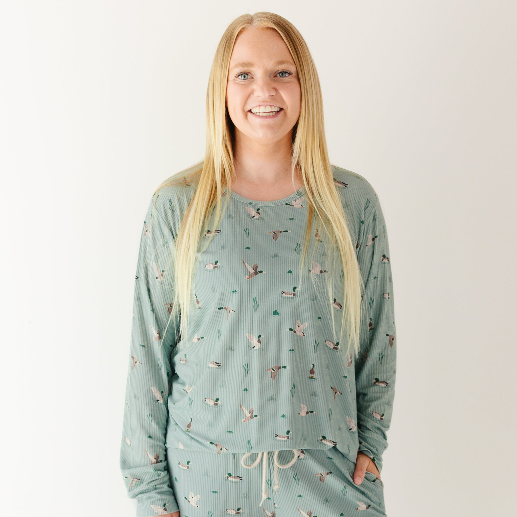 Mallards Small Ribbed Women's Long Sleeve Top