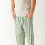 Grid Sage Green Small Ribbed Men's Pants