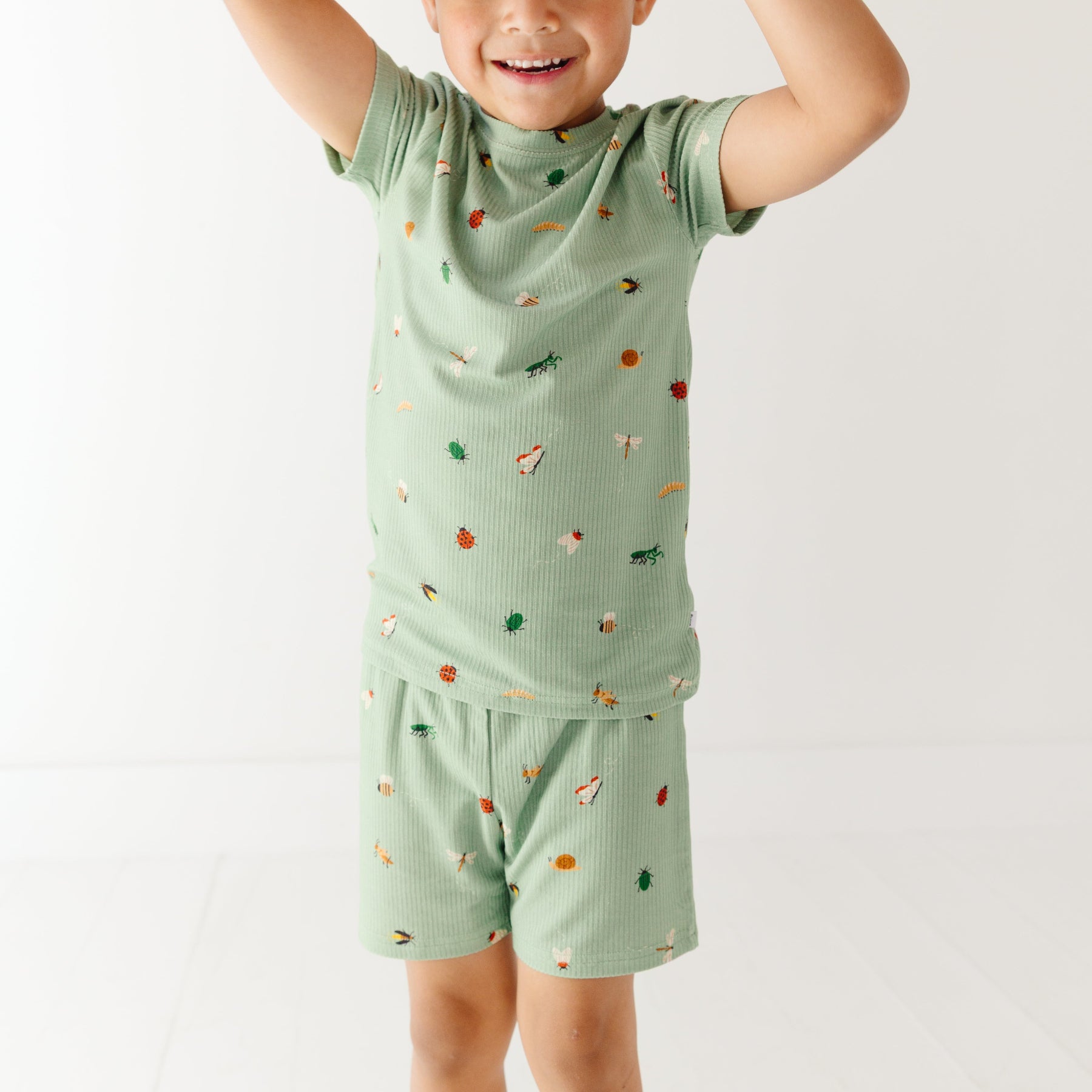Backyard Bugs Small Ribbed Shorts Two-Piece Set