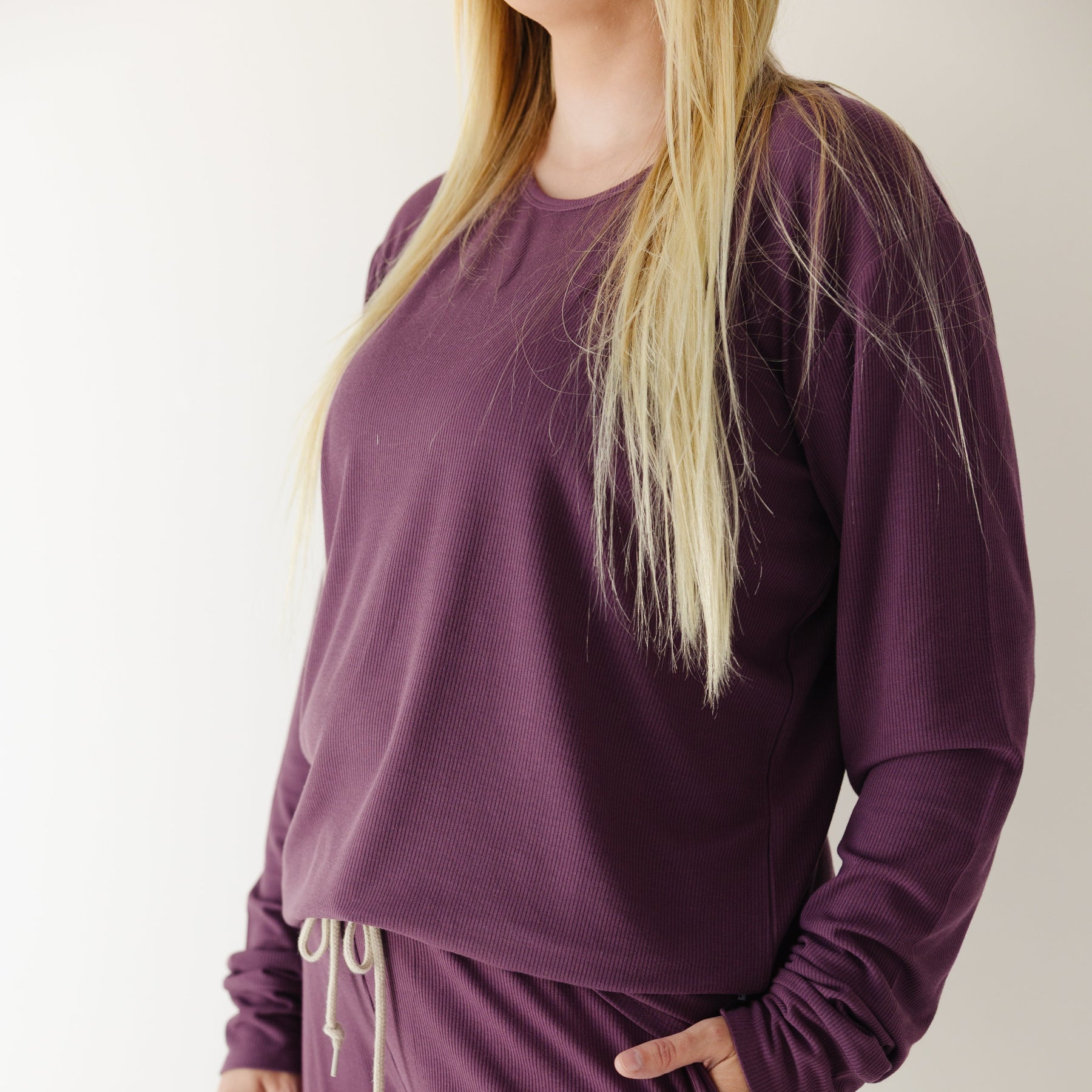 Mulberry Small Ribbed Women's Long Sleeve Top