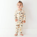 Tractors Small Ribbed Zip Romper