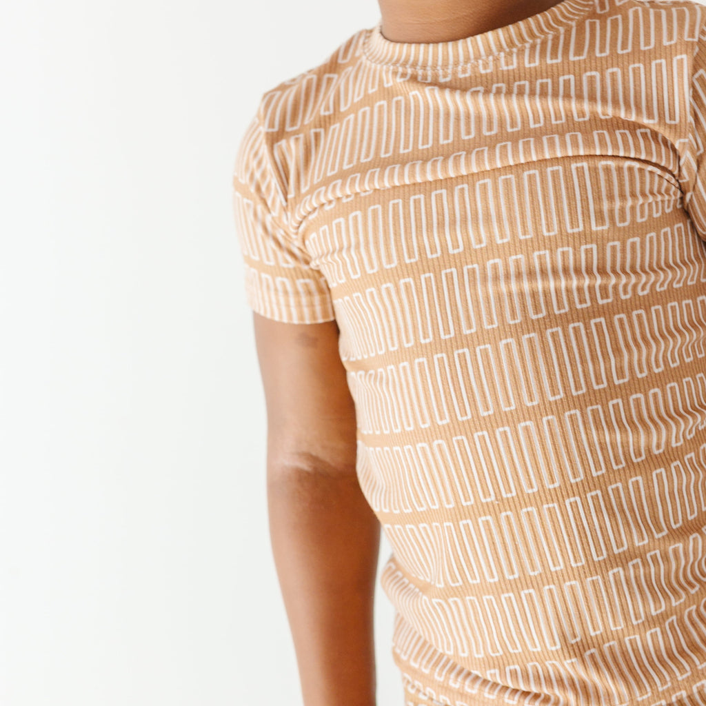Neutral Lines Small Ribbed Shorts Two-Piece Set