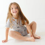 Cats Gray Small Ribbed Shorts Two-Piece Set