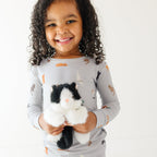 Cats Gray Small Ribbed Two-Piece Set