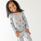 Cats Gray Small Ribbed Two-Piece Set