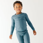 Midnight Teal Small Ribbed Two-Piece Set